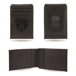 Mens NBA Brooklyn Nets Faux Leather Front Pocket Wallet