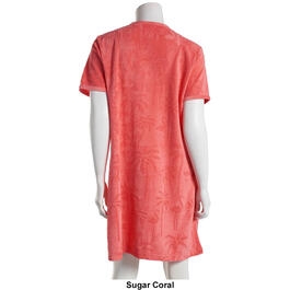 Plus Size Jasmine Rose Short Sleeve Flamingo Palm Tree Zip Robe