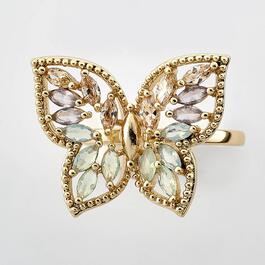 Ashley Cooper&#40;tm&#41; Gold Butterfly Ring w/ Marquis Stones