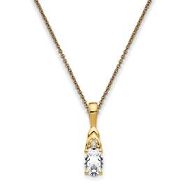14kt. Yellow Gold Oval Topaz Diamond Necklace