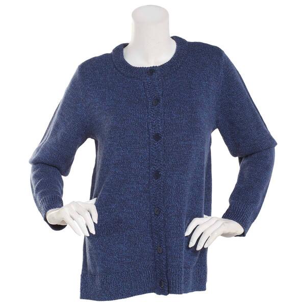 Womens Hasting & Smith Long Sleeve Marled Button Front Cardigan
