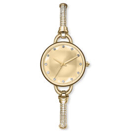 Womens Shiny Gold Metal Bracelet Analog Watch - 15061G-07-A27