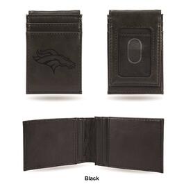 Mens NFL Denver Broncos Faux Leather Front Pocket Wallet