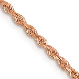 Unisex Gold Classics&#40;tm&#41; 1.50mm. Rose Gold Diamond Cut Rope Necklace
