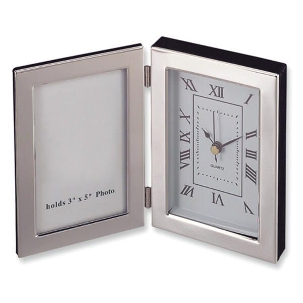 Silver-Plated Frame & Clock - image 