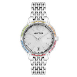 Womens Armitron Silver-Tone Mother of Pearl Watch - 75-5887MPSR