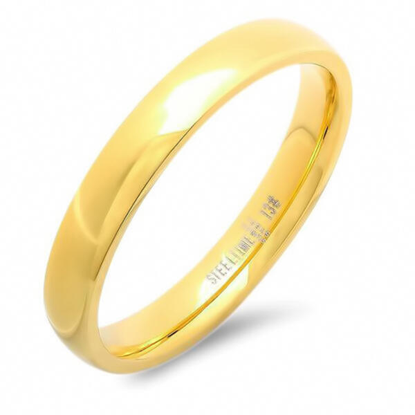 Steeltime Unisex 18kt. Gold Plated Classic Band Ring - image 