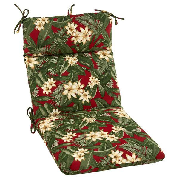Jordan Manufacturing Floral High-Back Chair Cushion - Red - image 