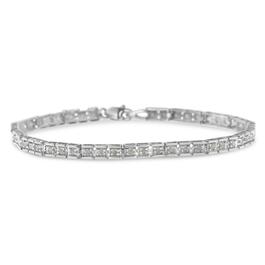 Diamond Classics&#40;tm&#41;  Silver Diamond Encrusted Link Bracelet