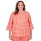 Plus Size Alfred Dunner Neptune Beach Woven Geo Jacquard Top - image 1