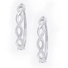 Gianni Argento Sterling & Diamond Infinity Hoop Earrings