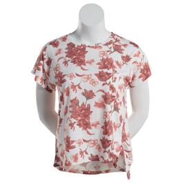Plus Size Architect&#40;R&#41; Short Sleeve Floral Side Tie Tee