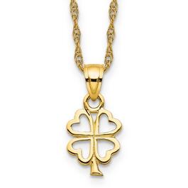 Gold Classics&#40;tm&#41; Yellow Gold Four Leaf Clover Pendant Necklace