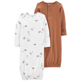 Baby Unisex Preemie Carter's&#40;R&#41; 2pk. Safari & Solid Nightgowns