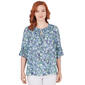 Plus Size Skye''s The Limit Sky And Sea 3/4 Sleeve Peasant Top - image 1