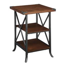 Convenience Concepts Brookline End Table with Shelves - Walnut