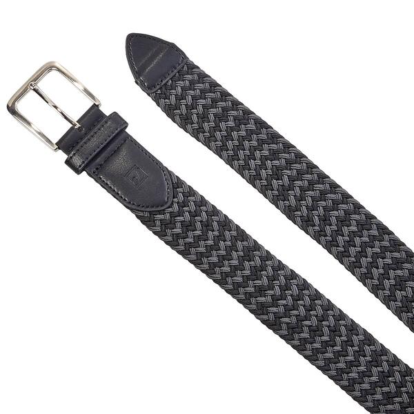 Mens Stone Mountain Fabric Stretch Belt - Black/Grey - image 
