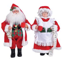 Santa's Workshop 15in. 2pc. Mr. and Mrs. Claus Set