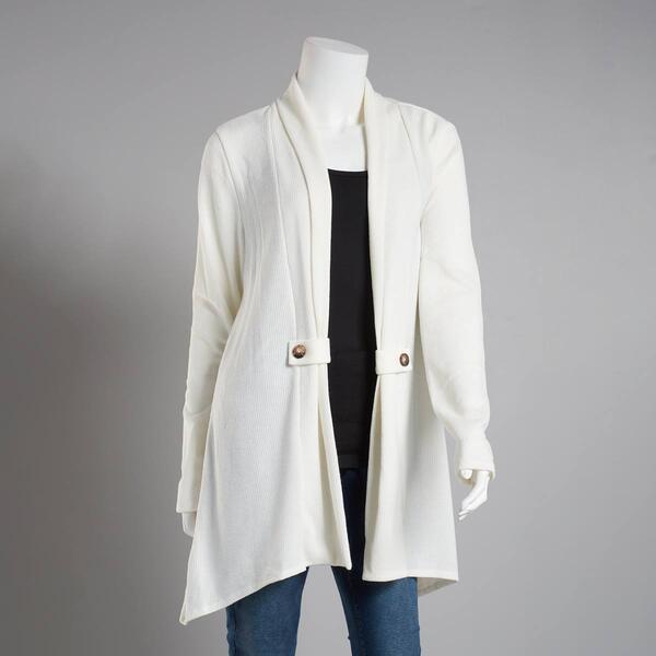 Womens Cure Open Front Cardigan w/Tab Detail - image 