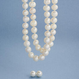 Gianni Argento 2pc. Pearl Necklace & Earring Set