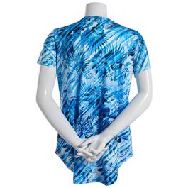 Womens OneWorld Short Sleeve Scoop Neck Abstract High Low Tee