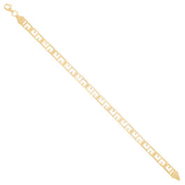 Gold One&#40;tm&#41; 1kt. Yellow Gold Greek Key Design Link Bracelet