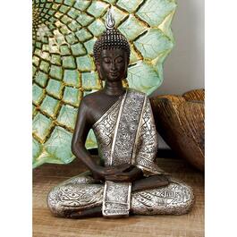9th & Pike&#174; Black Polystone Buddha Sculpture