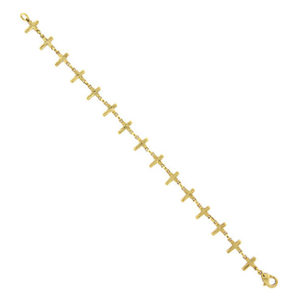 Symbols of Faith Gold Cross Bracelet - image 