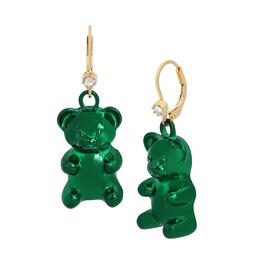 Betsey Johnson Gummy Bears & Stone Accents Drop Earrings