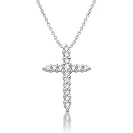 Nova Star&#40;R&#41; Sterling Silver 1/4ctw Lab Grown Diamond Cross Pendant