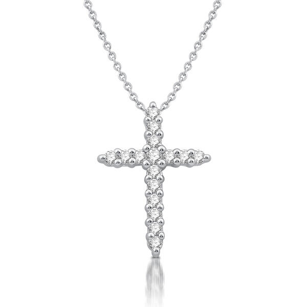 Nova Star&#40;R&#41; Sterling Silver 1/4ctw Lab Grown Diamond Cross Pendant - image 