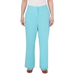 Petite Ruby Rd. By The Sea Flat Front Tropical Style Solid Pants