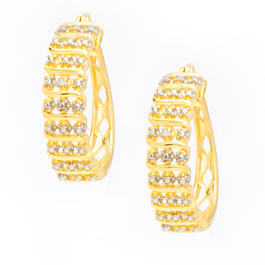 Gianni Argento Gold Diamond Accent S Hoop Earrings