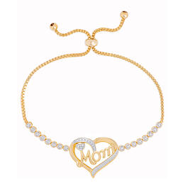 Accents by Gianni Argento Diamond Accent Mom Heart Bracelet