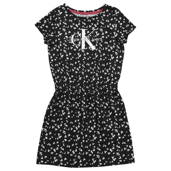 Girls &#40;7-16&#41; Calvin Klein Black Splatter Heart Dress - image 