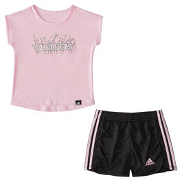 Baby Girl (12-24M) adidas(R) Wildflower Tee &amp; Shorts Set