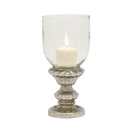 9th & Pike&#40;R&#41; Silver Traditional Glass Candle Holder