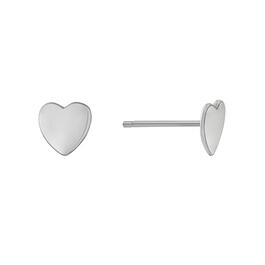 Athra Sterling Silver High Polished Heart Shaped Stud Earrings