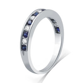 Nova Star&#174; 1/3ctw. Lab Grown Diamond & Blue Sapphire Band Ring