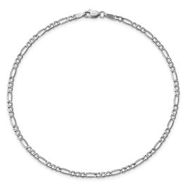 Unisex Gold Classics&#8482; 2.5mm. 14k White Semi Solid Figaro Necklace