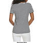 Womens Calvin Klein Short Sleeve Rib Henley Striped Knit Top - image 2