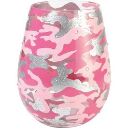 Enesco Lolita Pink Camo Wine Glass
