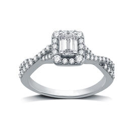 Nova Star&#40;R&#41; 1 ctw. Lab Grown Diamond Halo Twist Engagement Ring