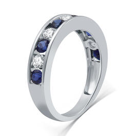 Nova Star&#174; 1/2ctw. Lab Grown Diamond & Blue Sapphire Band Ring
