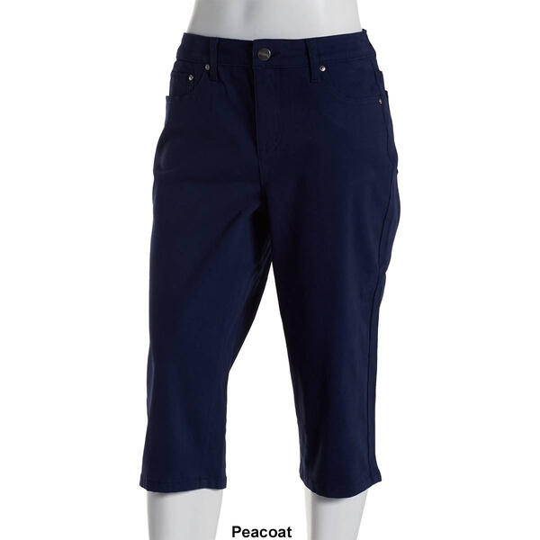 Plus Size Tailormade 5 Pocket Solid 17in. Capri Pants