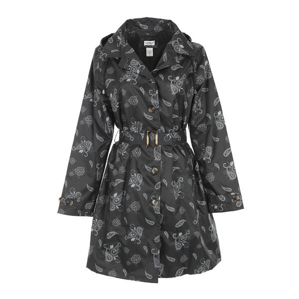 Womens Capelli Floral Paisley Mid Length Trench Coat - image 