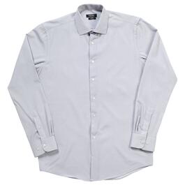 Mens Versa Slim Fit Geo Dress Shirt - White/Monaco Blue