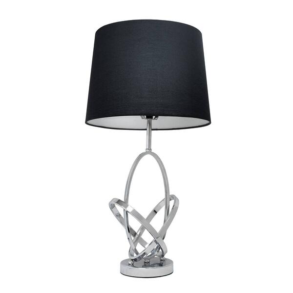 Elegant Designs Mod Art Polished Chrome Table Lamp w/Black Shade