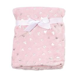 Baby Elements Heart Foil Pink Blanket