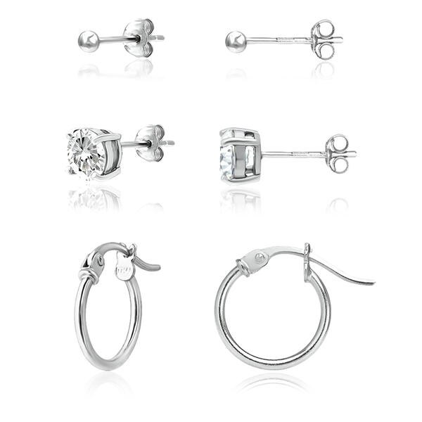 Sterling Silver Earrings - Set of 3 - image 